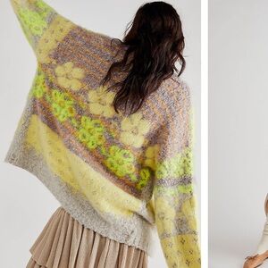 Free People Gather Me Close Cardi, Citrus Combo, XS 🍋‍🟩